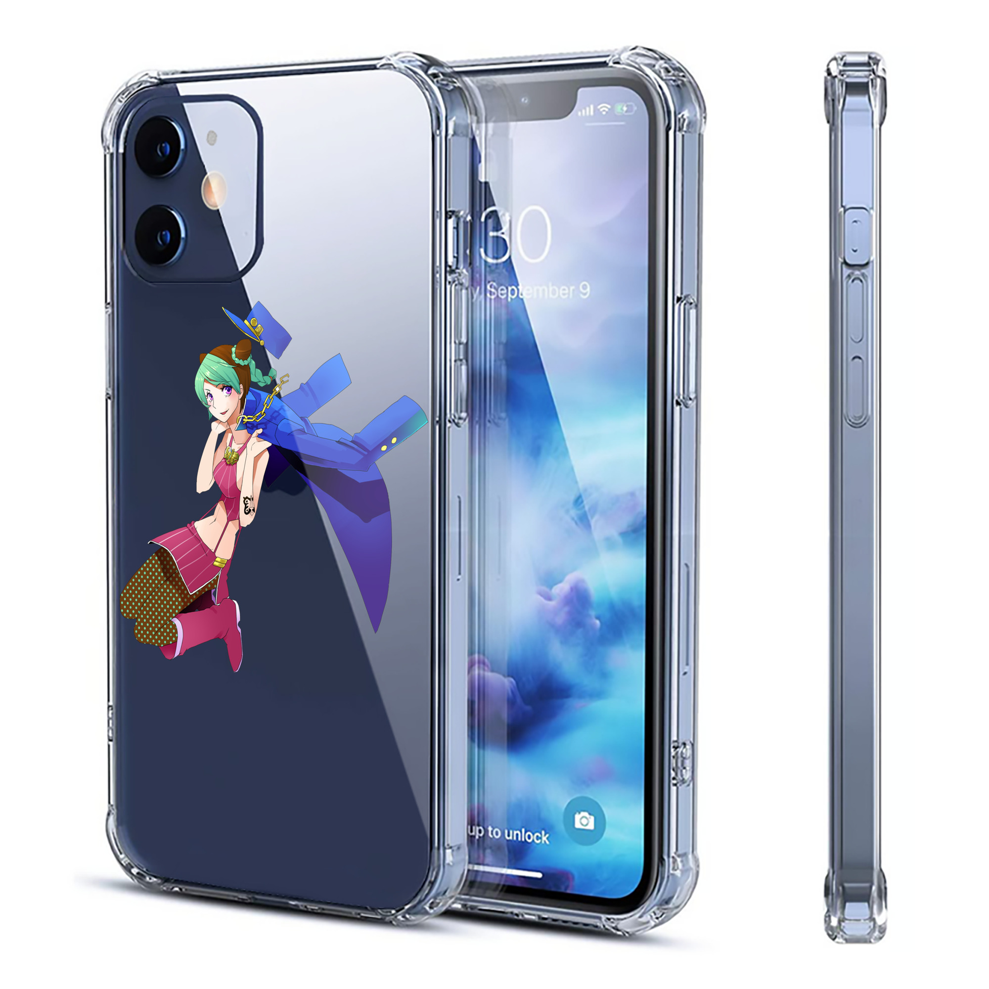 （画像用） "ジョジョの奇妙な冒険 くうじょう ジョリーン JoJo's Bizarre Adventure Jolyne Cujoh " 【iPhone 12シリーズ対応】透明スマホケース（クリアソフトケース）